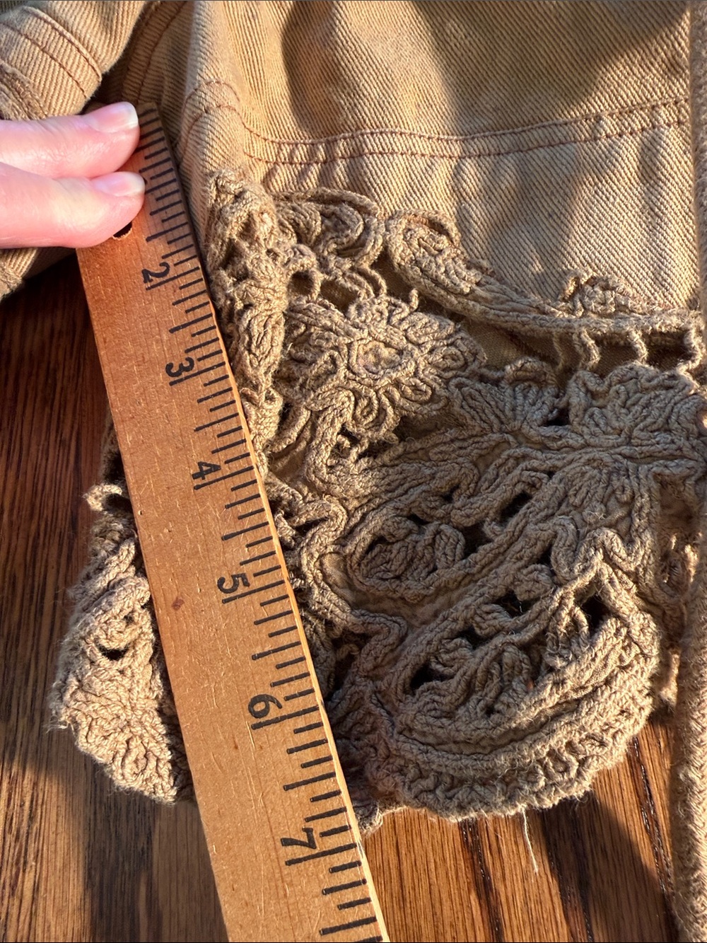 We The Free Boho Crochet Hem Utility Shorts Tan Drawstring Festival 26 - Picture 14 of 16